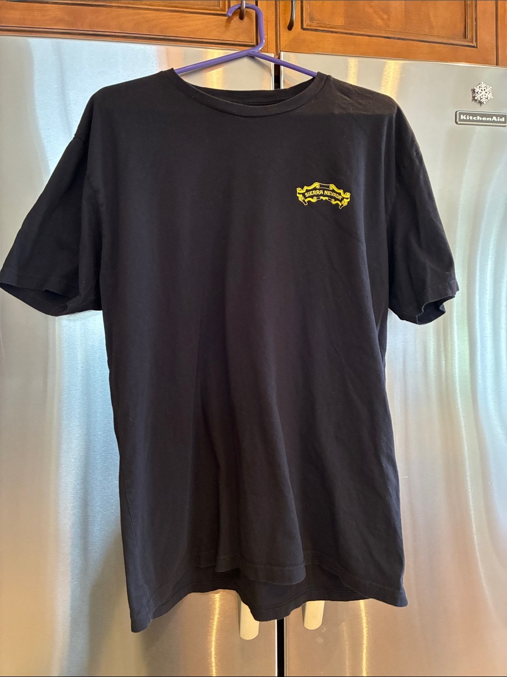 Sierra Nevada Men's Black Short-Sleeve Tee with Small Yellow Chest Logo